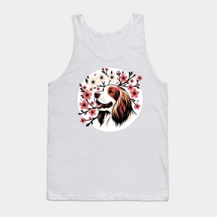 Clumber Spaniel Embraces Spring With Cherry Blossoms Tank Top